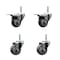 Service Caster 3 Inch Thermoplastic  Rubber Swivel 34 Inch Threaded Stem Caster Set 2 Total Lock Brakes SCC-TSTTL20S314-TPRB-34212-2-S-2 - alternate 1
